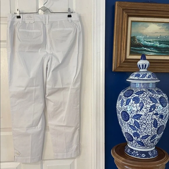 NWT Women’s Talbots White Slim Leg Perfect Crop Pants Size 10 - Picture 5 of 10